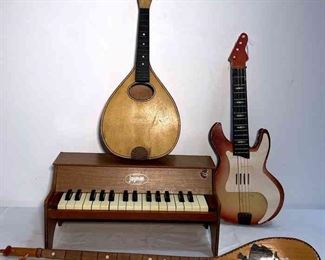 For The Littles Jaymar Piano, Childs Guitar, Wooden Flute, String Cifteli