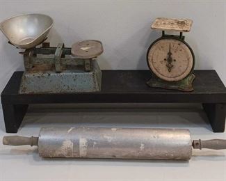 Vintage French Scale, Vintage Landers, Frary Clark Scale, Vintage Aluminum Rolling Pin