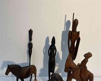 Vintage Hand Carved Wooden Man Of La Mancha Warrior W Spear Shield 20, Vintage Hand Carved African Figure, 