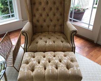 WING BACK CHAIR WITH OTTOMAN