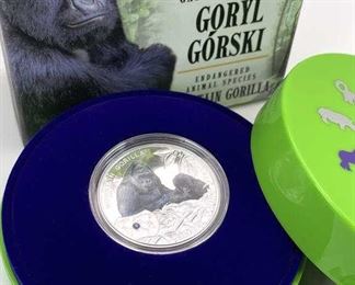1oz Silver Swarovski Gorilla SOS Endangered Set