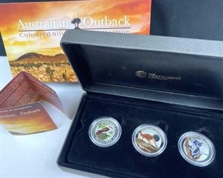 (3) 2015 Silver Australian Outback Coins in Box