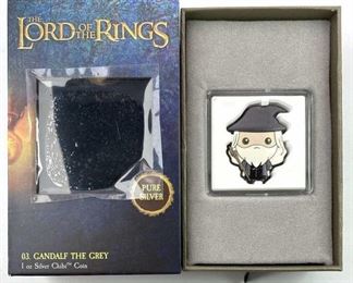1oz Silver Gandalf the Grey Chibi Coin, LotR .999