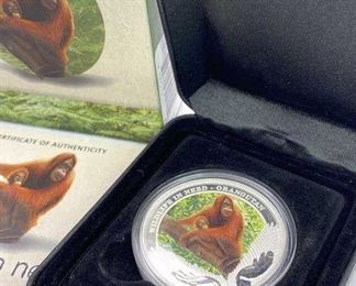 2011 Silver 1 oz 999 Australia Colored Orangutan