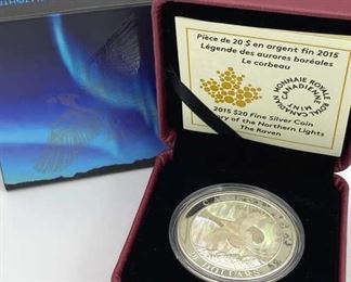 2015 Canada Silver 999 Holographic Raven