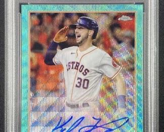 Kyle Tucker Auto #/199 Aqua Wave Ref PSA 9