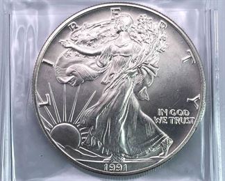 1991 American Silver Eagle 1oz .999