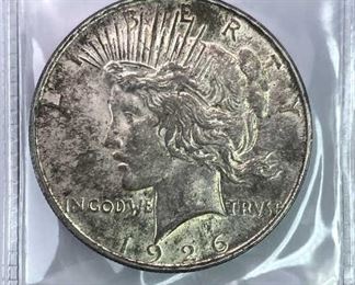 1926-D Peace Silver Dollar, Unc Details, Tone