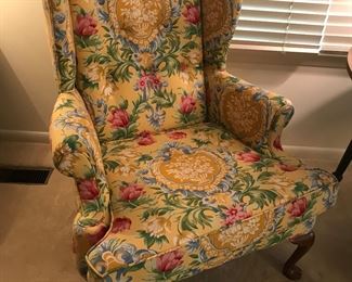 Pair Wing Chairs 