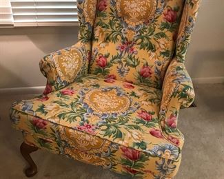 Pair Wing Chairs 