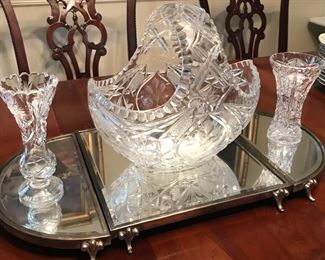 Crystal Basket,  Mirrored Plateau 