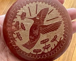 Carved Hummingbird Paperweight