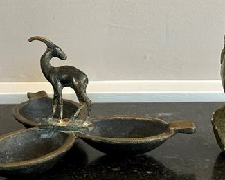 Ashtray & Carved Stone Head