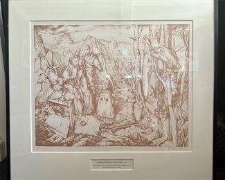Medieval Scene, AP Signed Bak '74