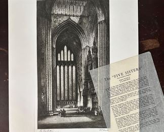 Etching of York Cathedral