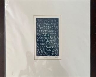 "Yiddish Joy," Litho, Signed 7/75