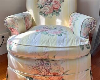 Floral Upholstered Armchair