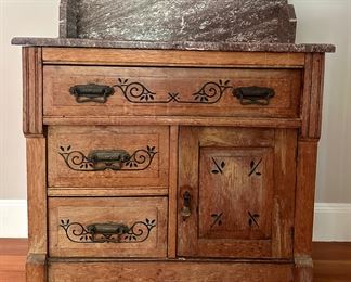 Antique Marble Top Chest