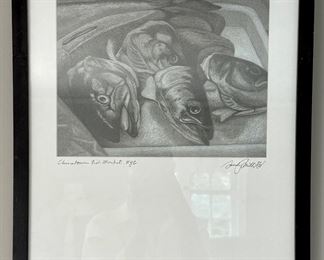 "Chinatown Fish Market," NYC, Signed Sandy Smith Garces