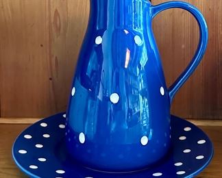 Polka Dot Pitcher with Underplate