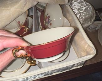 Lots of Syracuse china OLD IVORY pattern, in cases, very nice