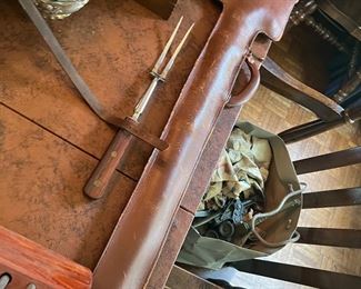 intriguing Sword fabric maker Albert J Bartson engraved on sheath $450