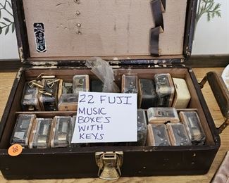 22 FUJI MUSIC BOXES WITH KEYS