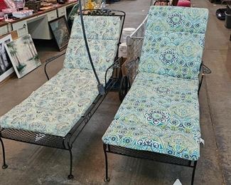 WROUGHT IRON PATIO LOUNGERS