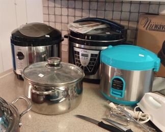 Pressure cookers rice cookers and NuWave induction
