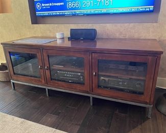ENTERTAINMENT MEDIA CABINET...ELECTRONICS & TV NOT FOR SALE