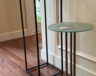 GLASS TOP PEDESTAL TABLES
