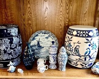 Blue & white collectibles