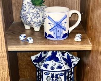 Blue & white collectibles