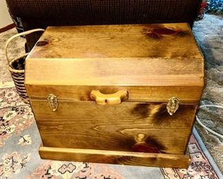 Wooden hinged top trunk/chest