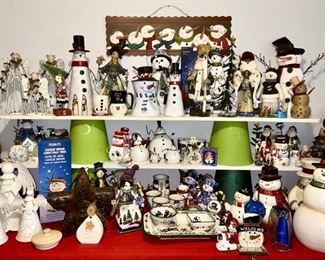 Christmas collectibles, many snowmen (some SOLD)