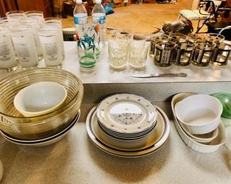 Pyrex, glassware, vintage drinking glasses