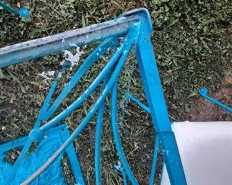 Corner damage on glass tabletop (paint has been touched up)