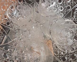 Grape & leaf motif punch cups