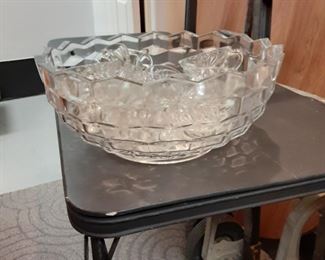 "Cubist" or "Jeannette" pattern punch bowl