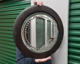 Antique, round wall mirror 