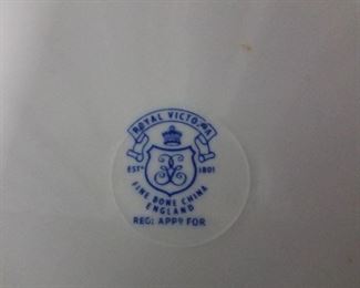 Unidentified pattern by Royal Victoria, fine bone china, made in England 