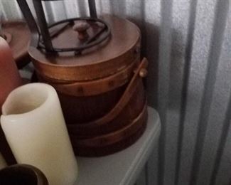 Vintage wooden sugar bucket