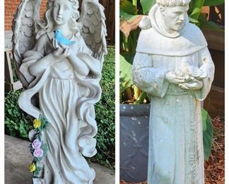 Angel & St Francis Statues