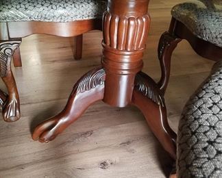 A closer look at the table's woodwork