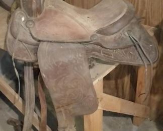Western saddle (worn by a horse named Dusty)