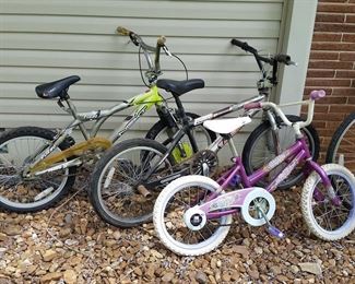 Assorted bicycles