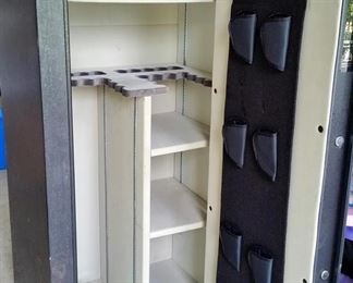 The safe stores 28 long guns and 6 handguns