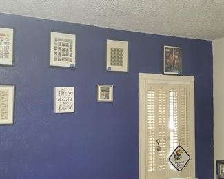 Framed collectable stamp sheets