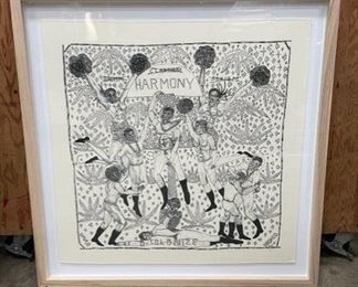 $250 USD      Umar Rashid Harmony Exclusive Special Edition Framed Scarf Art HR177-3    Exclusive Renowned Artists Partner with eBay to Design Bandanas for Democracy; The Initiative Titled "Artists Band Together" Supports Grassroots "Get Out the Vote" Programs in the US.  100% of proceeds supported voter-registration organizations, Mijente, Rise and Woke Vote.  Framed
Dimensions: 25 x 25
Local pick up Bethesda, MD.  Contact us for shipper suggestions.     https://goodbyhello.com/products/hr177-3?_pos=13&_sid=3333667cf&_ss=r