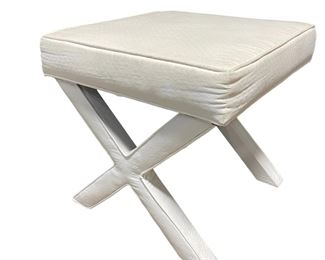 $225 USD     Gentry Beige Upholstered X Bench HR177-22     Description: A classic X-bench serves many purposes, we love them in pairs in living rooms or at the end of a bed in a master bedroom or guest room. Shown in durable velvet, the Gentry X bench is crisp and clean.
Dimensions: 20 x 20 x 20"H
Condition: Good condition
Local pick up Lorton, VA.  Contact us for shipper suggestions.      https://goodbyhello.com/products/yis-tufted-ottoman-hr177-22?_pos=1&_sid=3333667cf&_ss=r